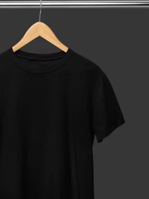 Half Sleeves Crew Neck Black T-Shirt's