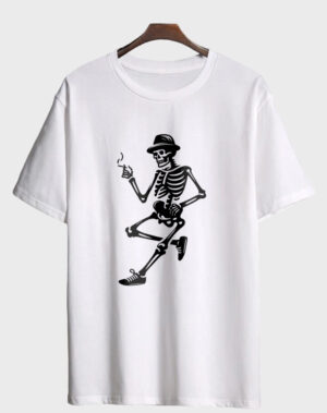 Smoking Skeleton Cotton T-shirt's
