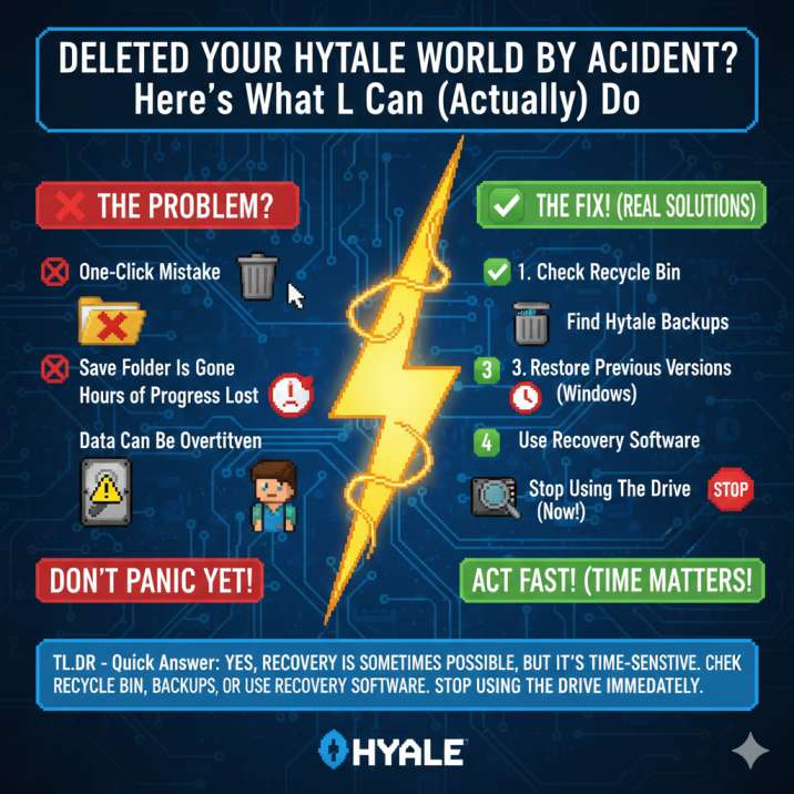 Can a Deleted Hytale World Be Recovered